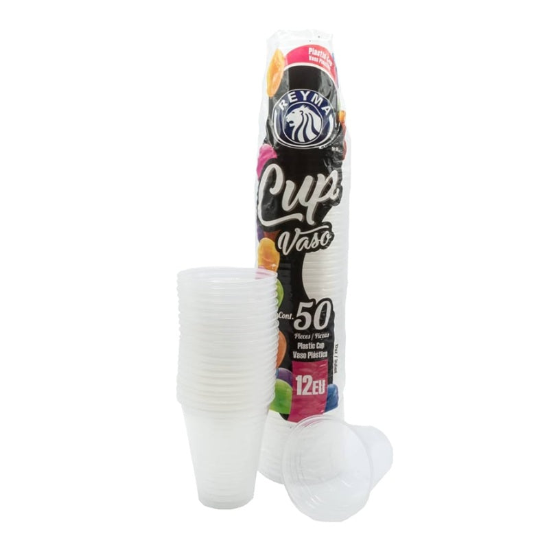 Vasos Plásticos Transparente Rey Plast 12oz 50 uds