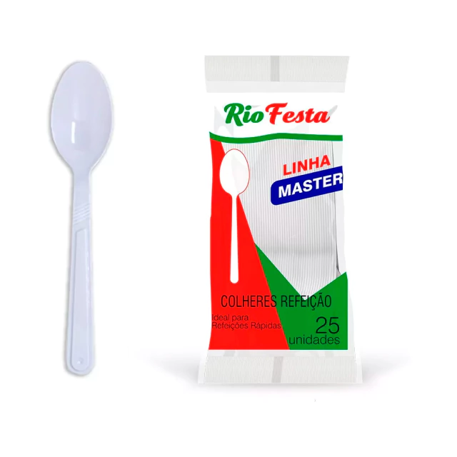 Cucharas Plásticas Blancas Rey Plast 25 uds
