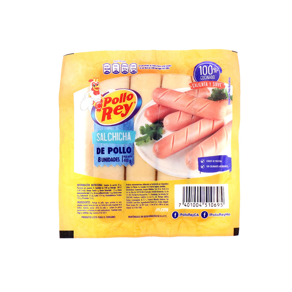 Salchicha de Pollo Rey Desayuno 8 uds 400g