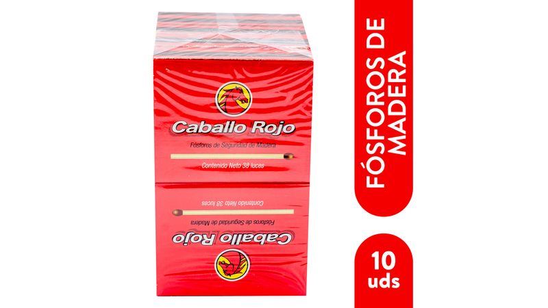 Fósforos de Madera Caballo Rojo Paquete 10 uds