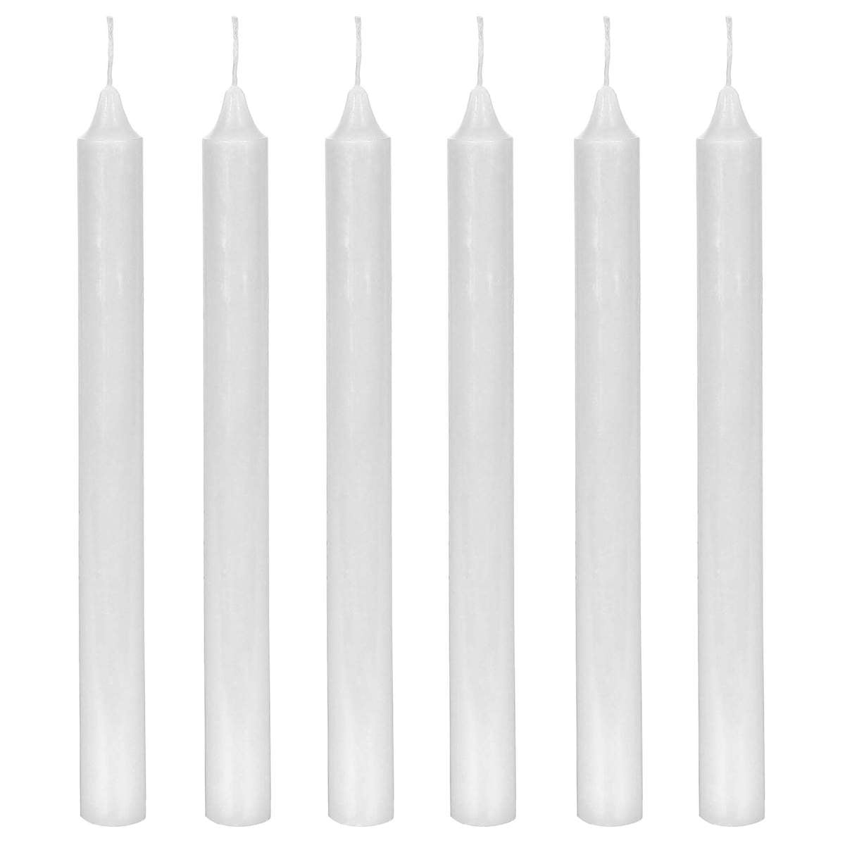 Velas Blancas Lisas 24x2cm Paquete 6 uds